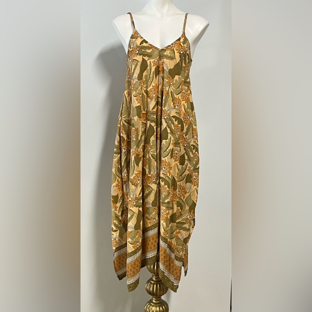 Bali Queen One Size Boho Floral Midi Dress